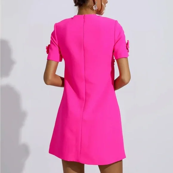 NWT Catchall Alison Pink Jacquard Floral Mini Dress - L - Picture 4 of 7